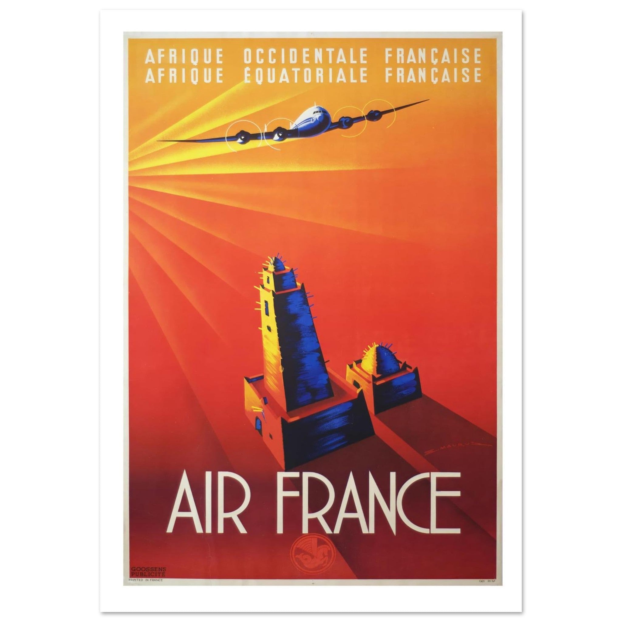 Air France "Afrique Occidentale Française" Vintage Poster - Transit Art