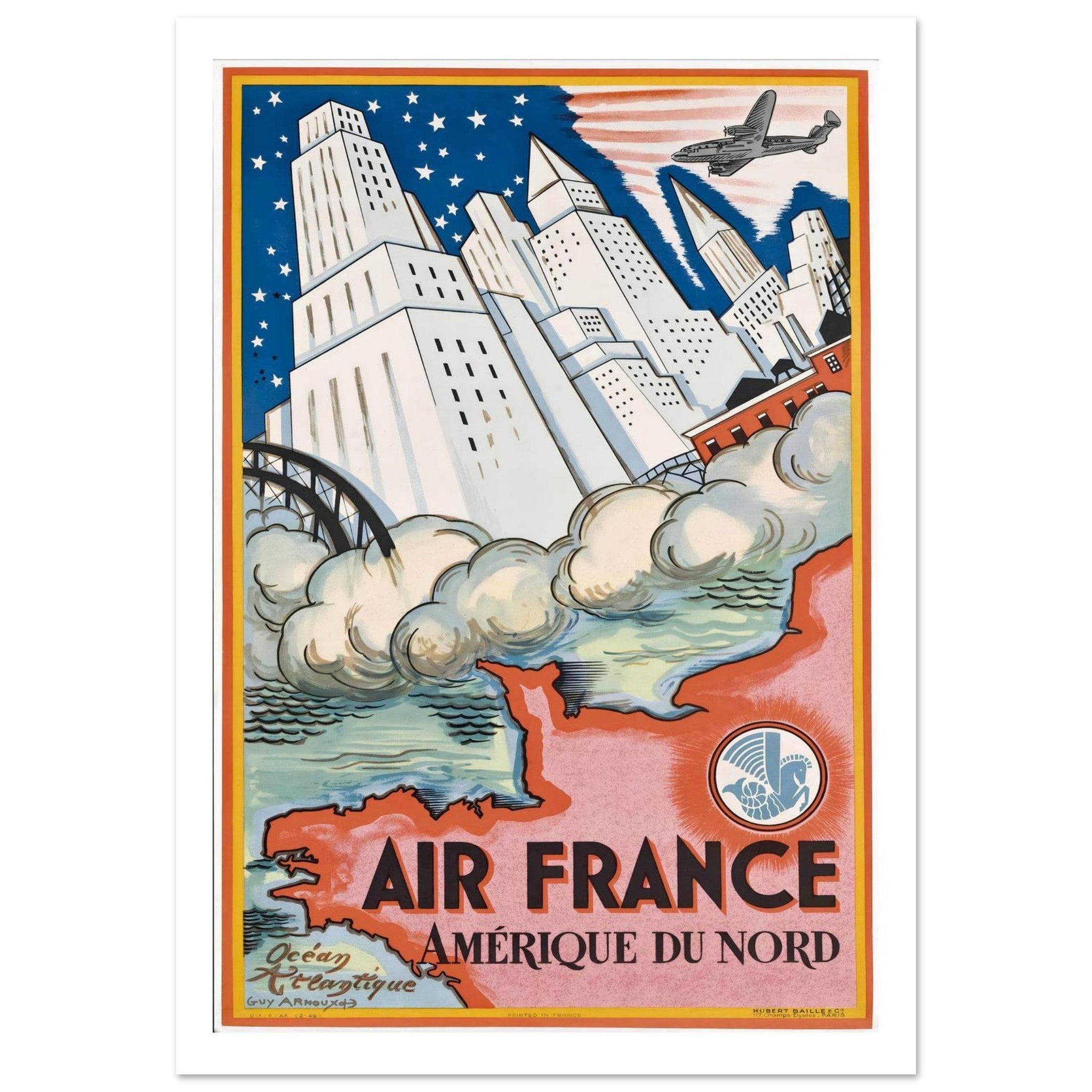 Air France Amérique du Nord Guy Arnoux Poster - Transit Art