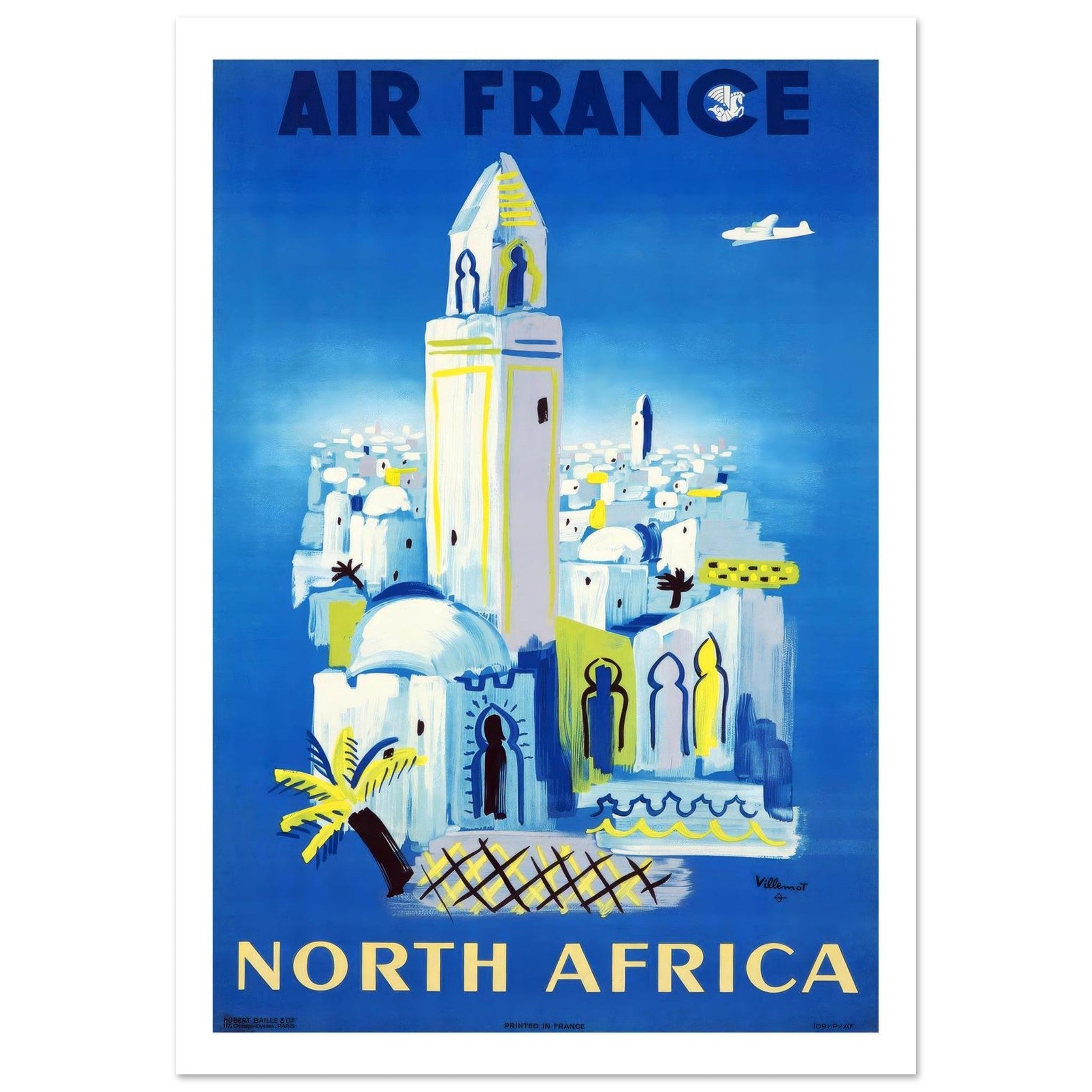 Air France North Africa Bernard Villemot Scenic Poster - Transit Art