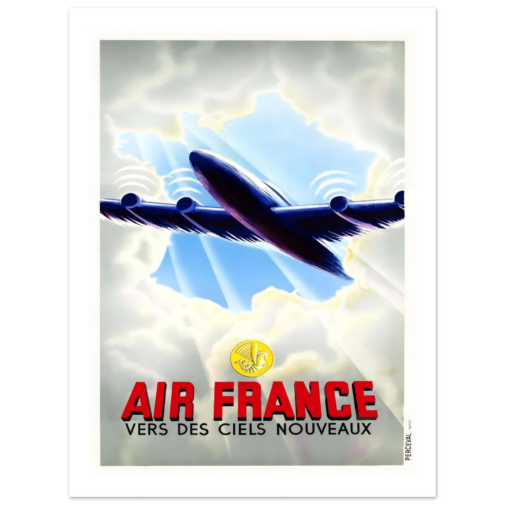 Air France Poster Toward New Skies With Clouds - Transit Art