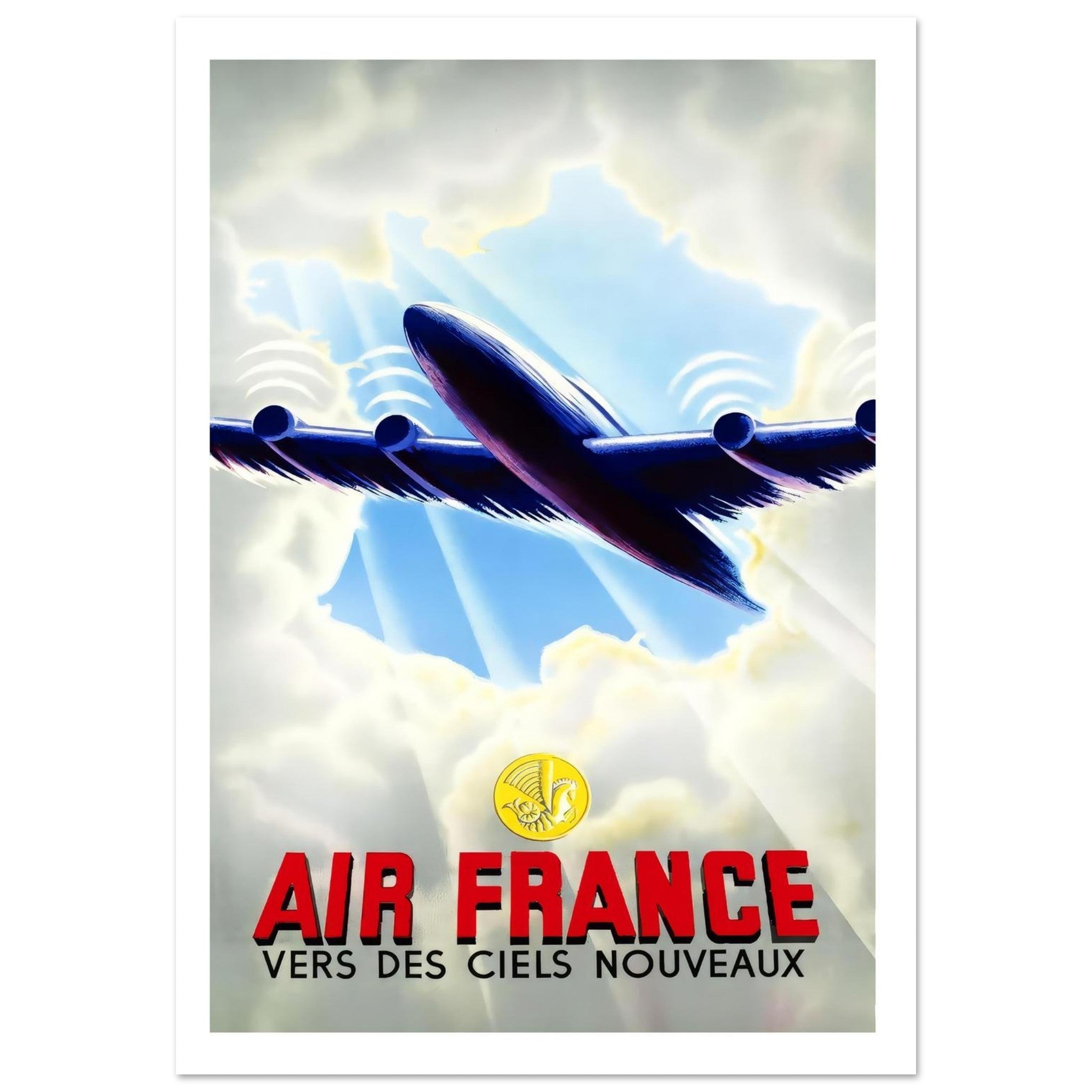 Air France Poster: Towards New Skies - Transit Art
