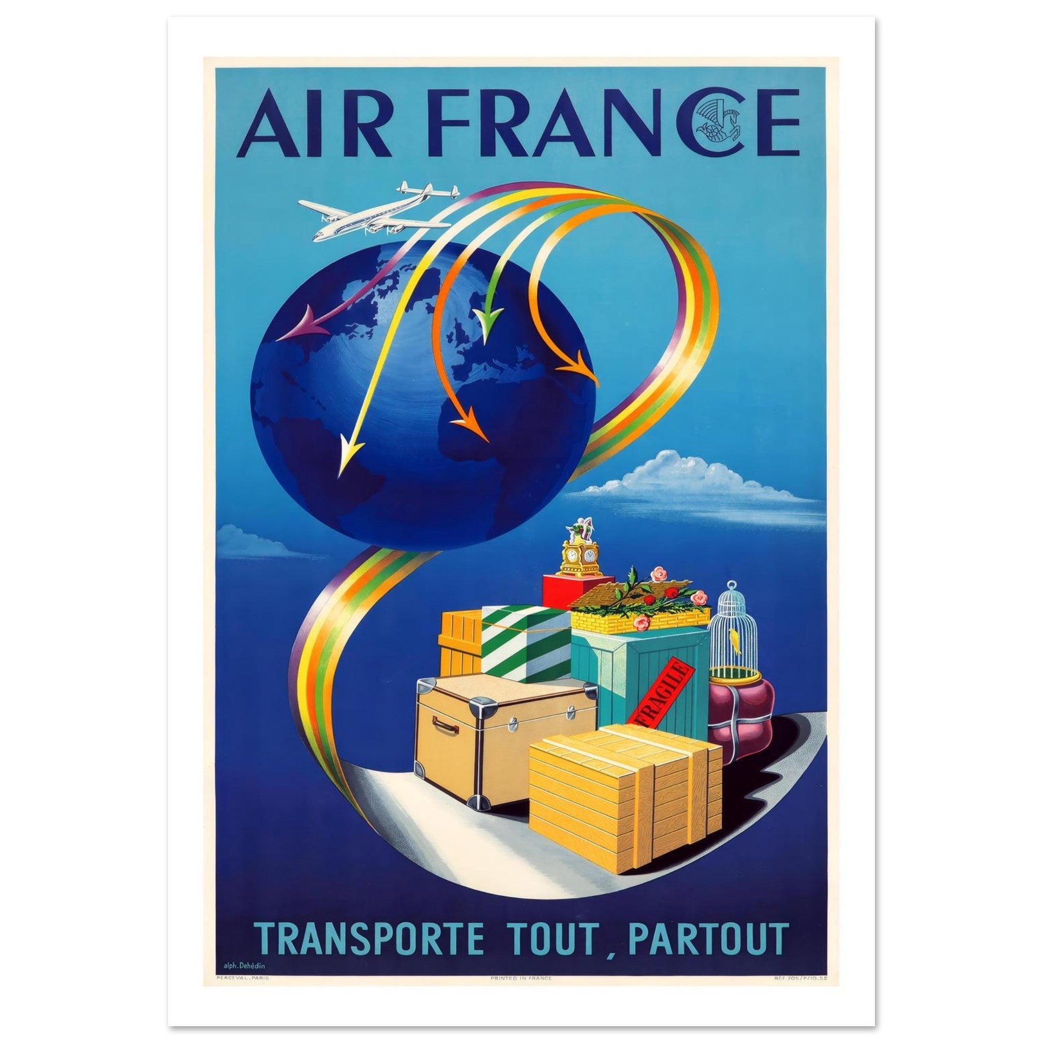 Air France Transporte Tout Partout Global Cargo Poster - Transit Art