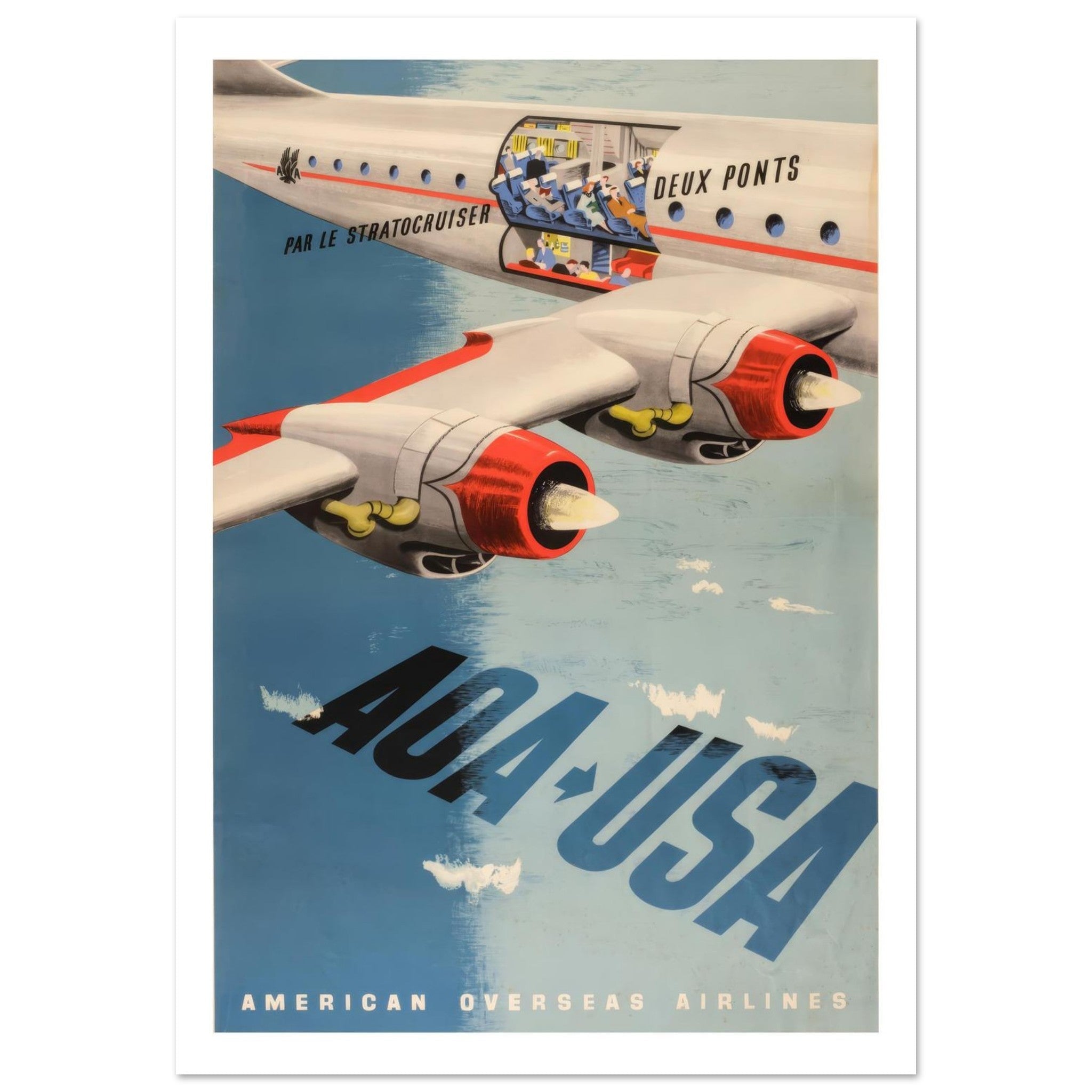 American Overseas Airlines Stratocruiser Poster - Transit Art