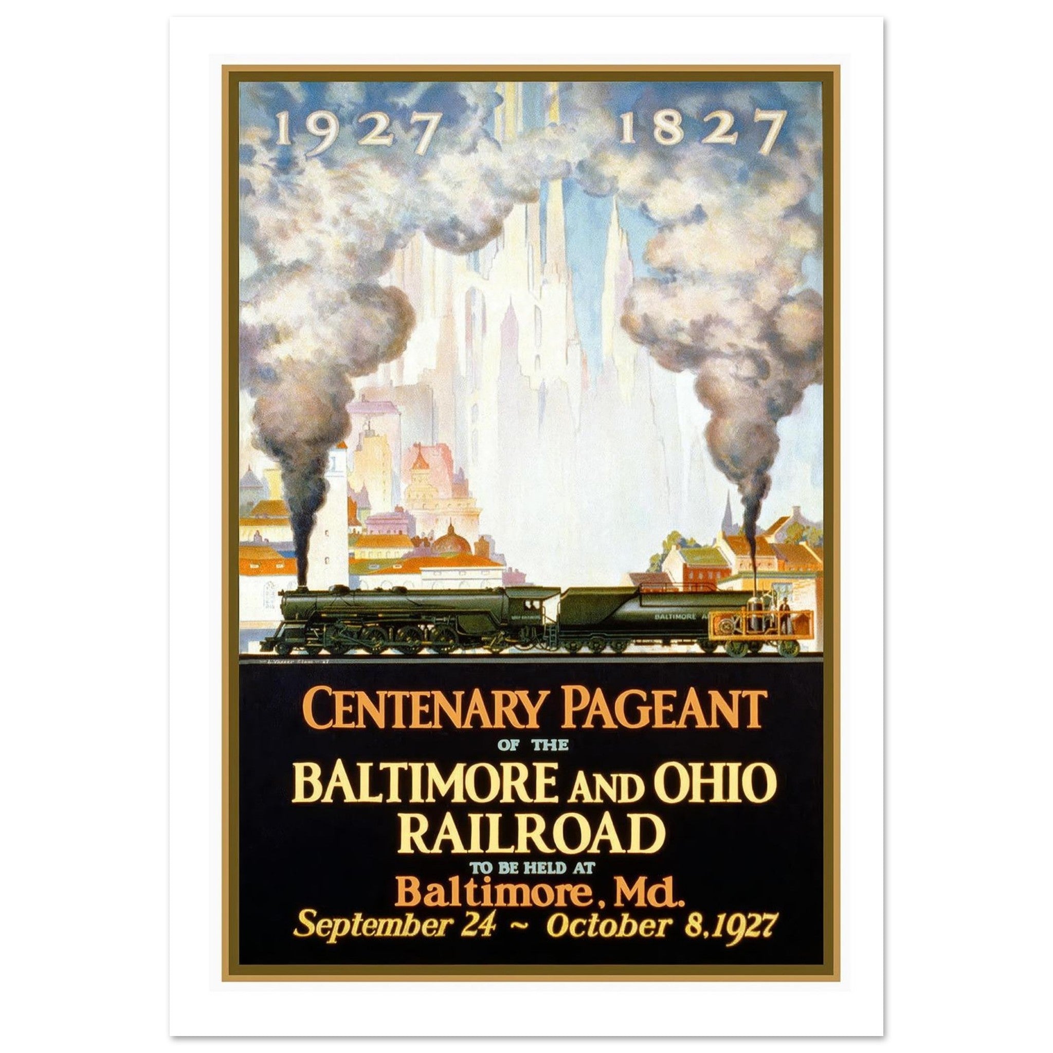 Baltimore and Ohio Railroad Centenary Pageant Vintage Poster - Transit Art
