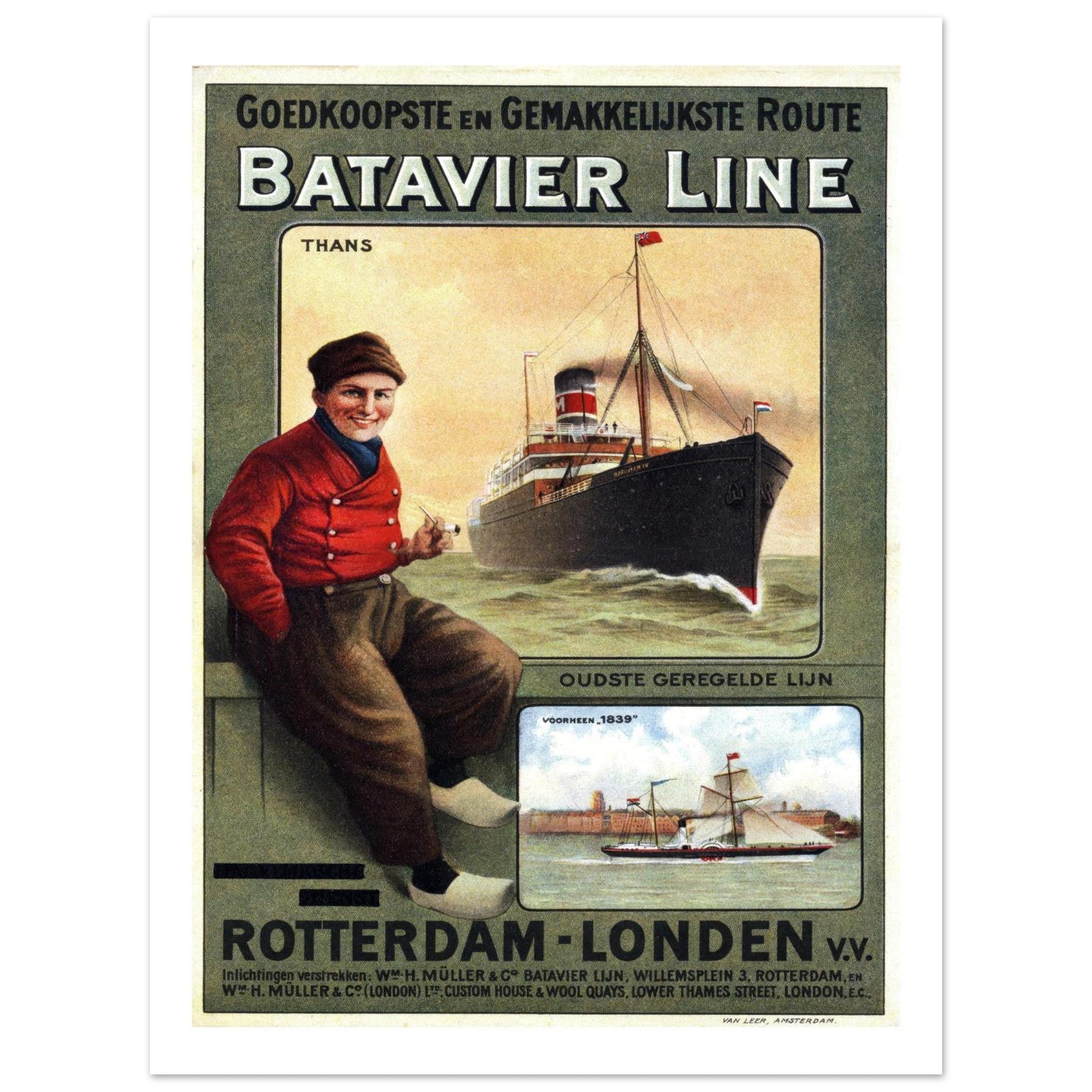 Batavier Line Poster - Transit Art