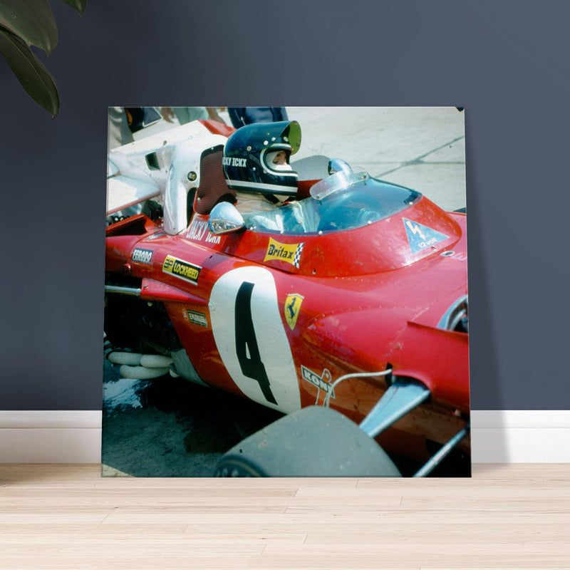 Canvas print of Jacky Ickx preparing before the Formula 1 race at Nürburgring