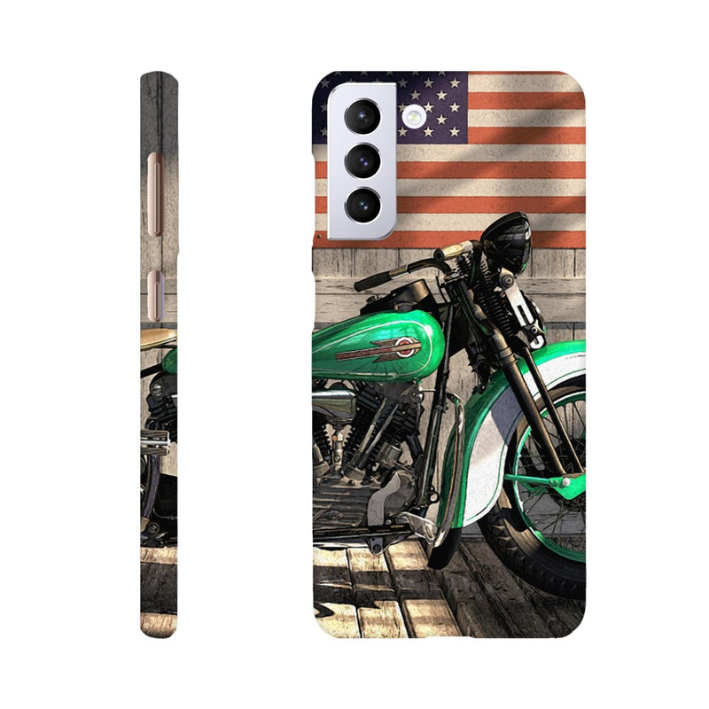 Harley under flag - Mobile cover