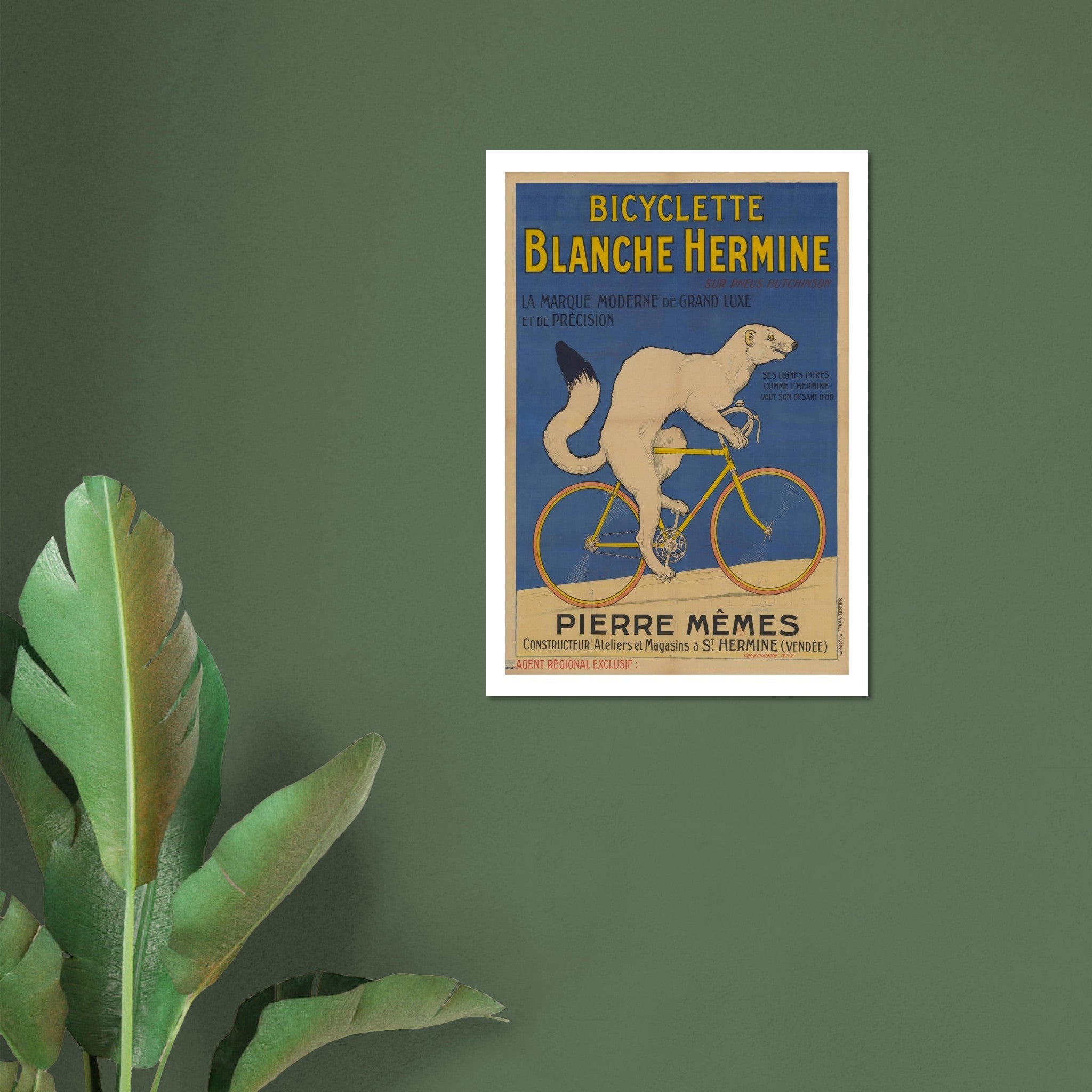Blanche Hermine Luxury French Bicycle Poster - Transit Art
