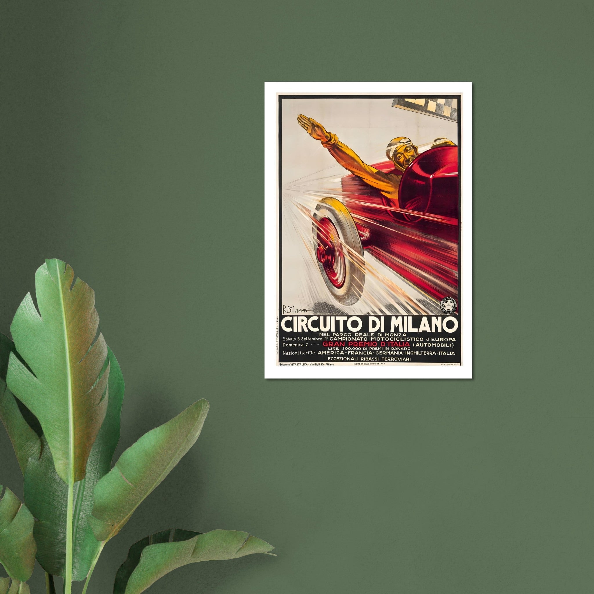 Circuito di Milano Gran Premio d’Italia Victory Poster - Transit Art