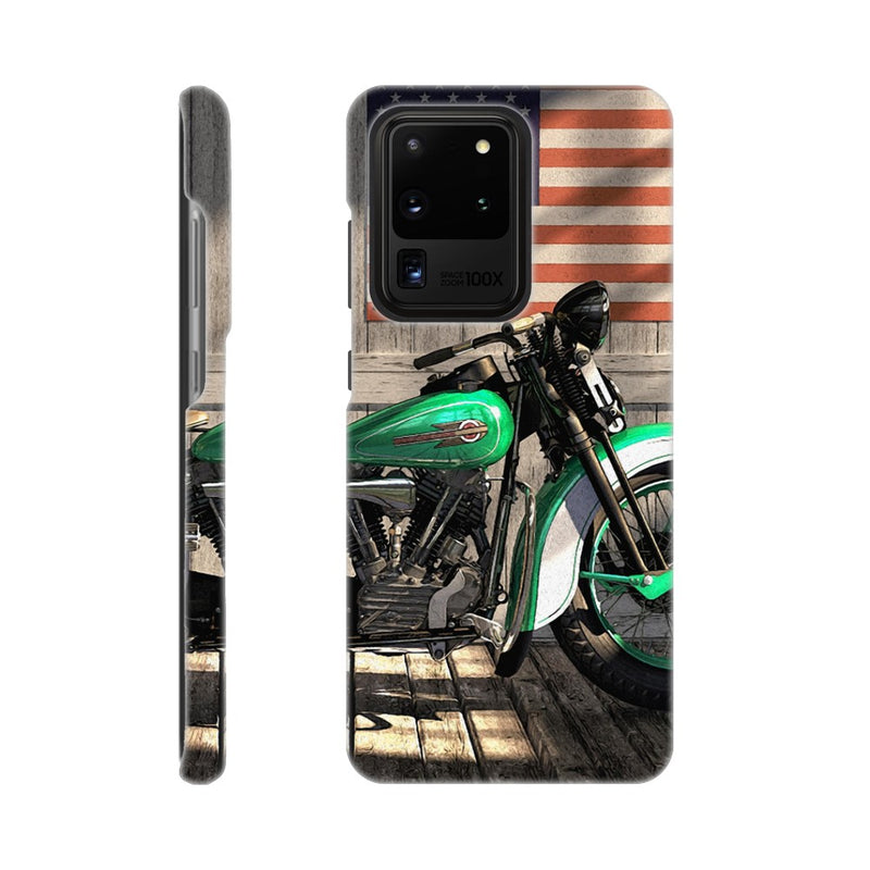 Harley under flag - Mobile cover