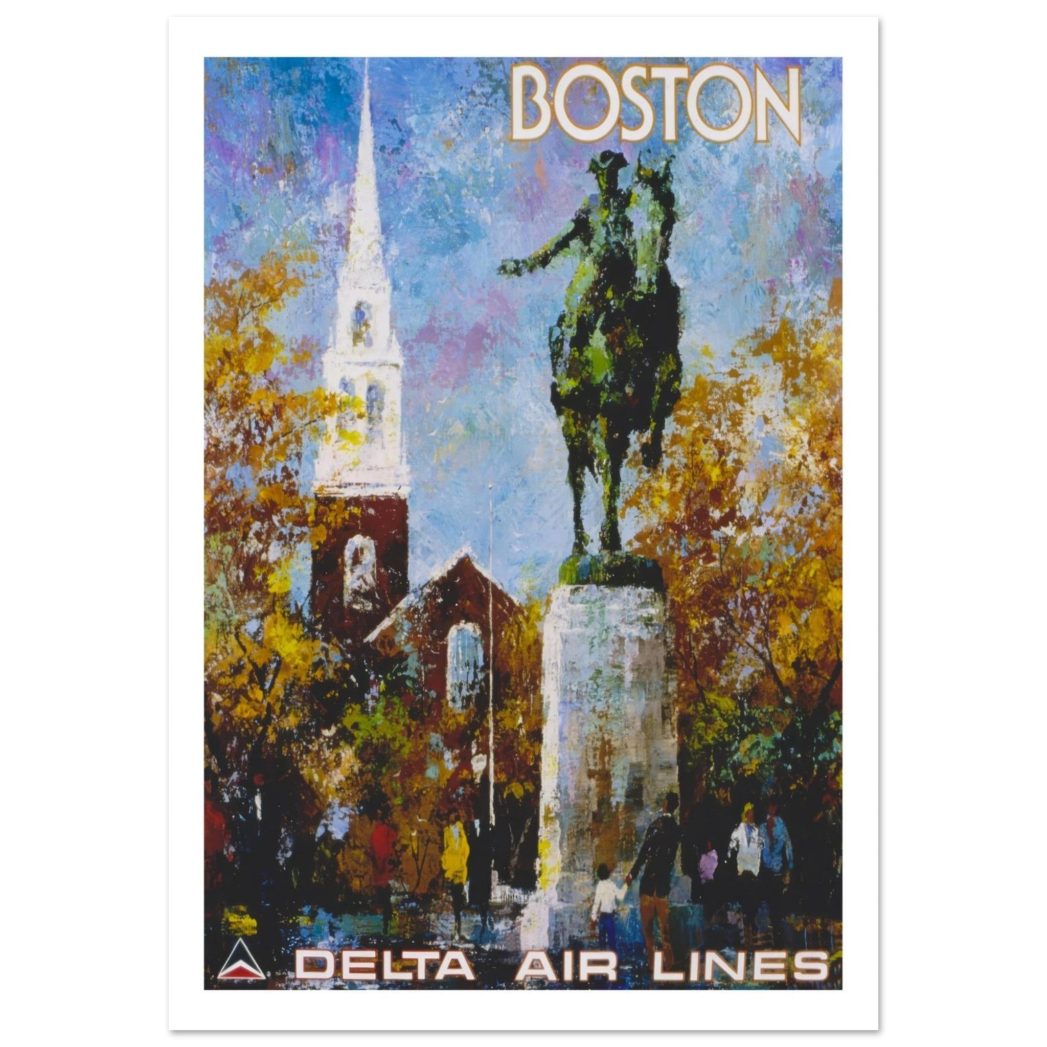 Delta Airlines Boston Poster - Transit Art