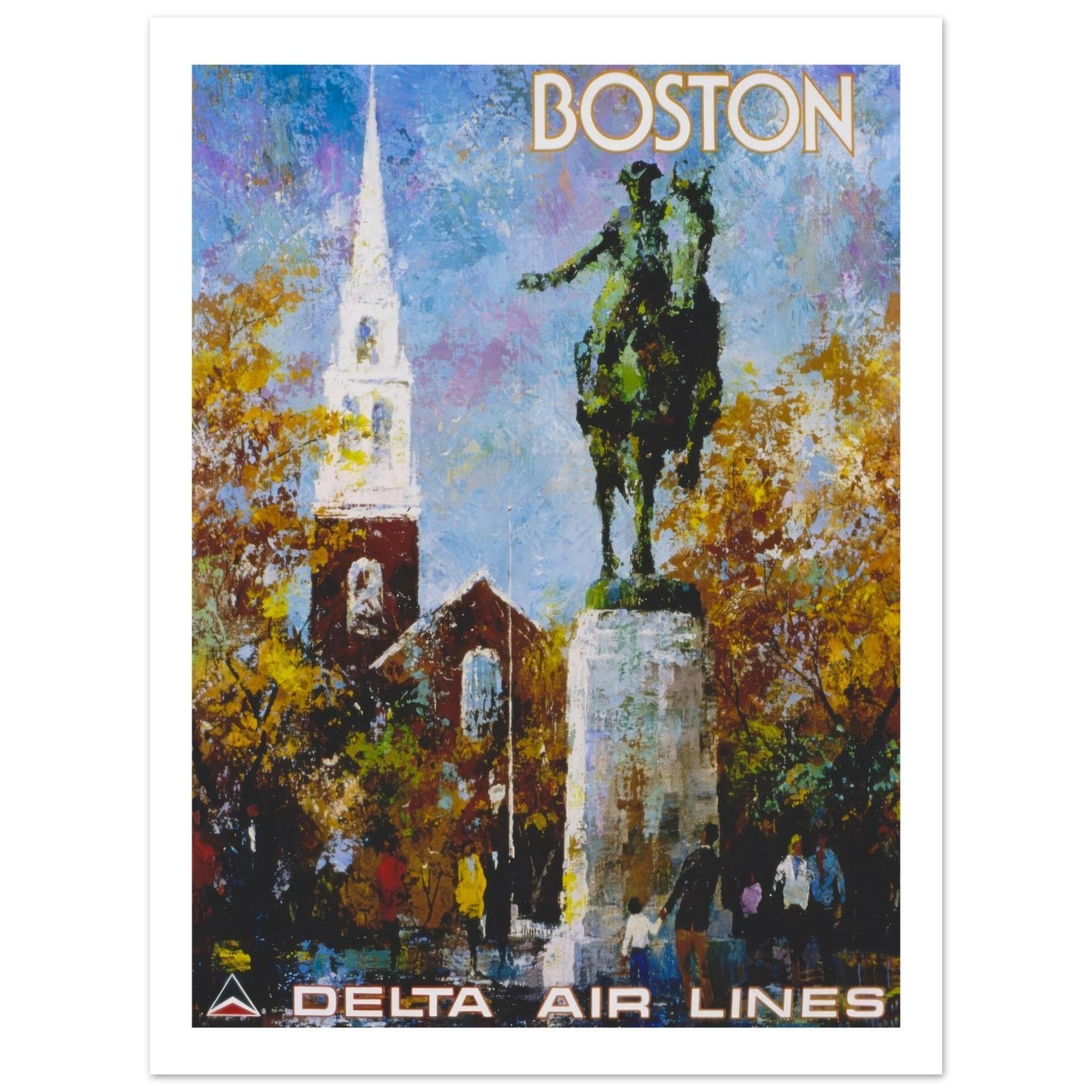 Delta Airlines Boston Poster - Transit Art