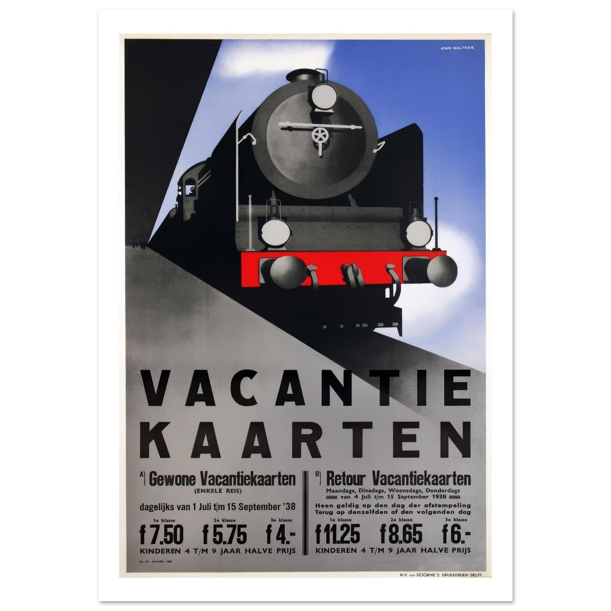 Dutch Railway Vacation Ticket Poster - Transit Art