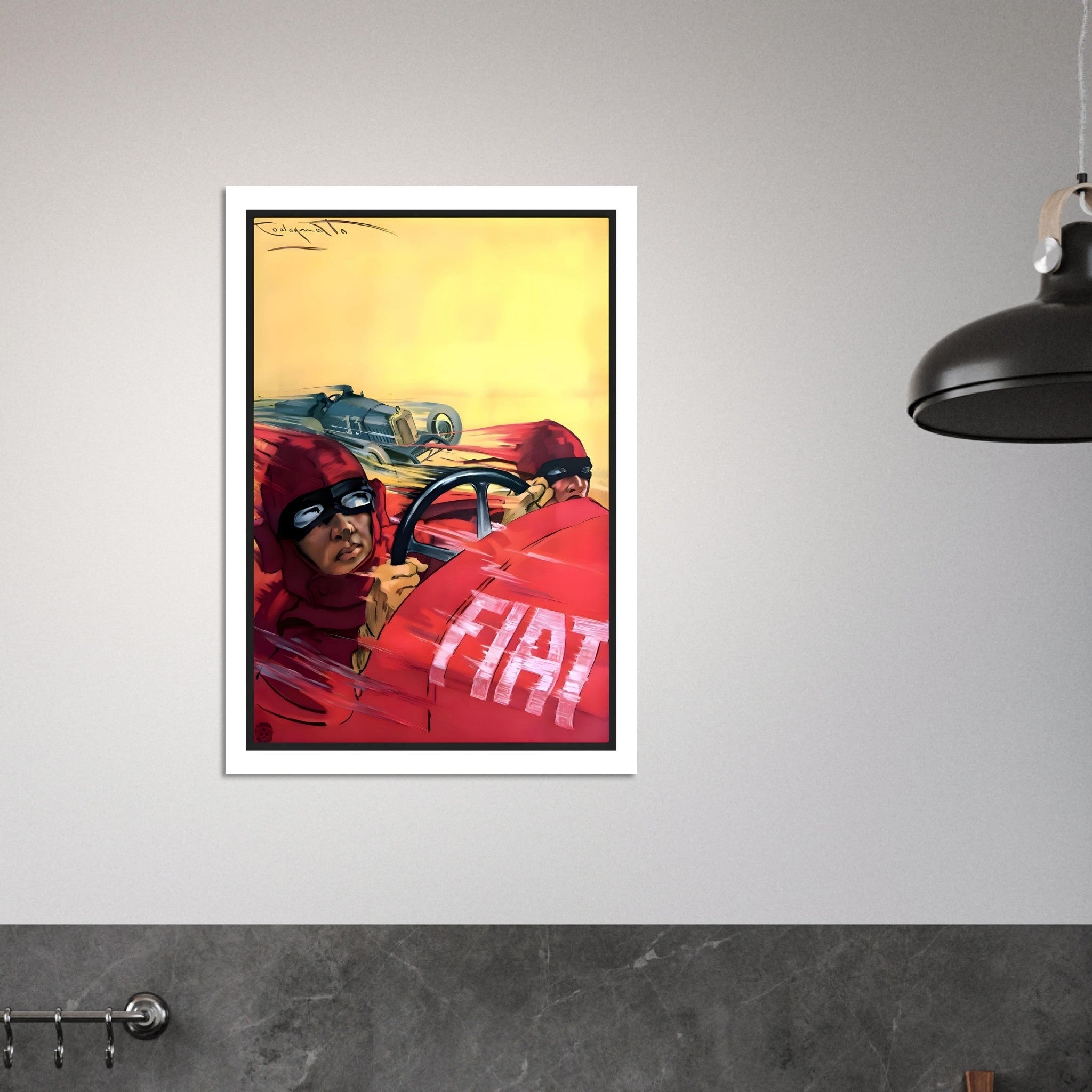 Fiat Grand Prix Speed Legends Poster - Transit Art