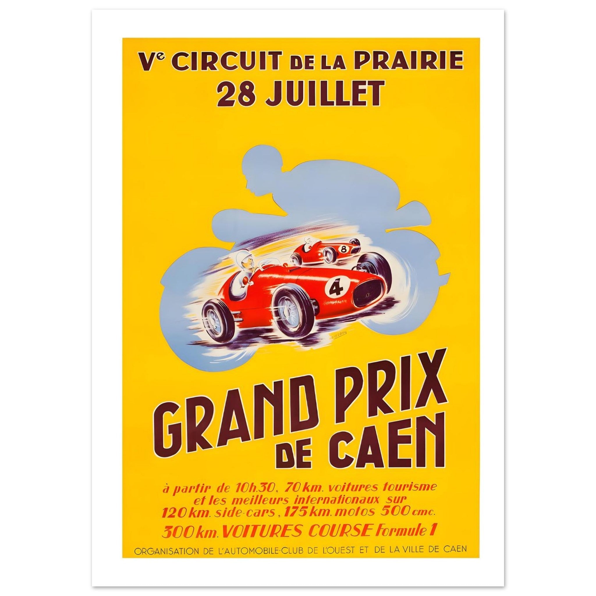 Grand Prix de Caen Circuit de la Prairie Poster - Transit Art