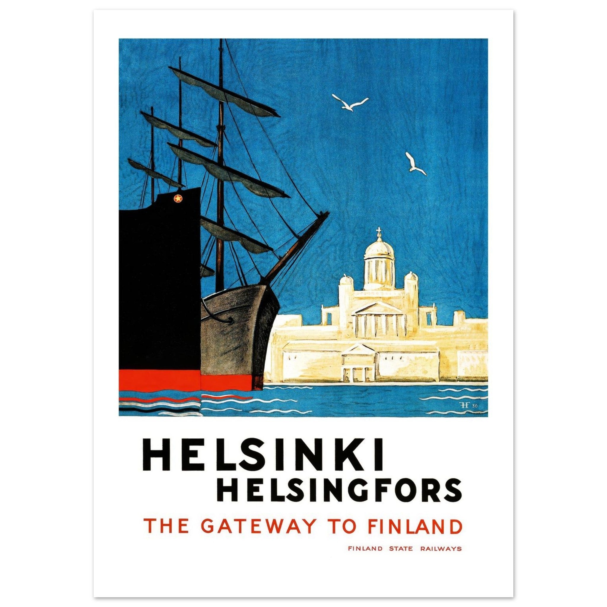 Helsinki "The Gateway to Finland" Vintage Poster - Transit Art