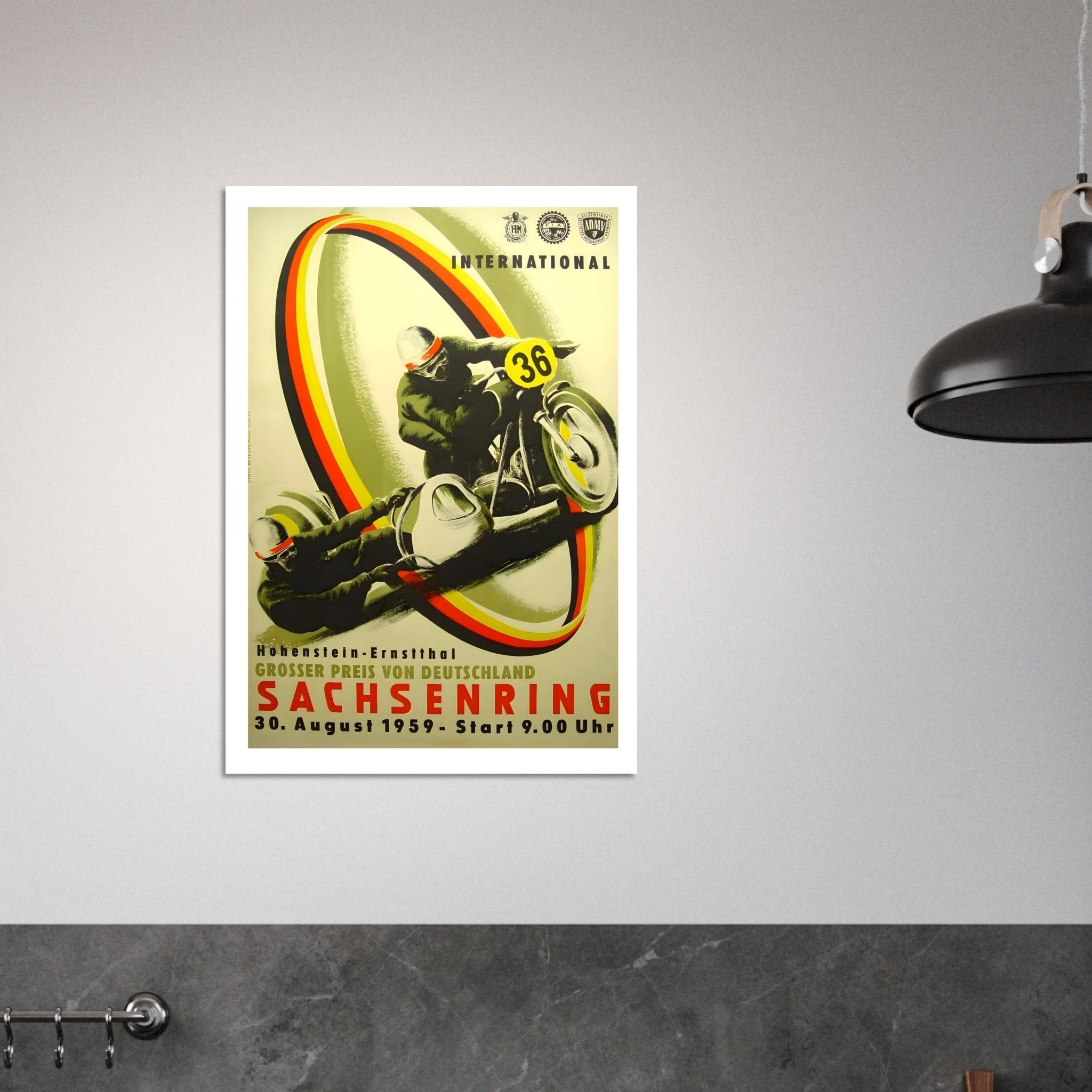 International Sachsenring Motorcycle Race Poster, 1959 - Transit Art