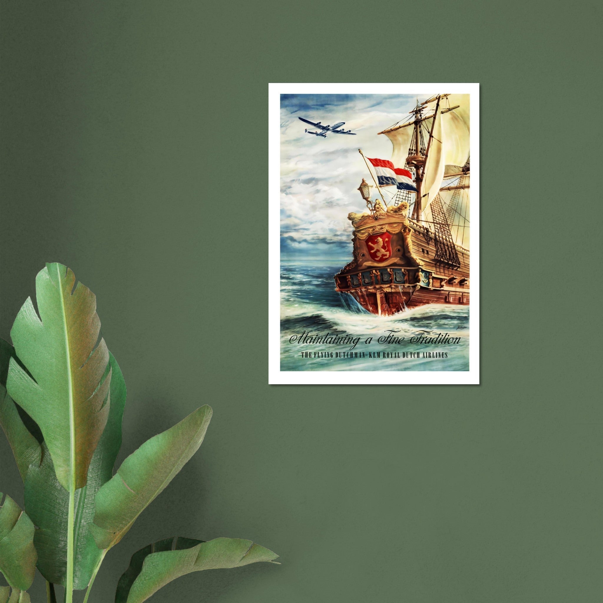 KLM Royal Dutch Airlines Poster: Maintaining a Fine Tradition - Transit Art
