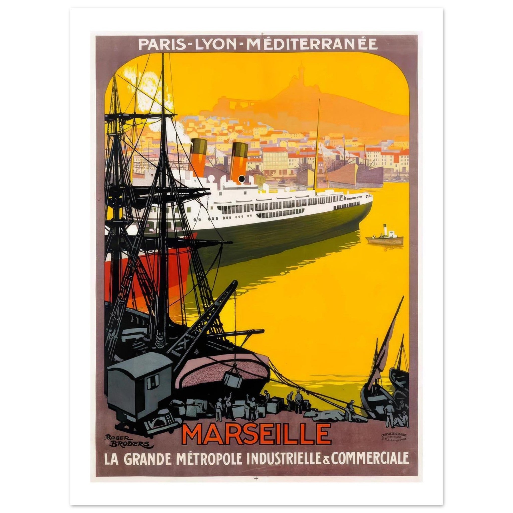 Marseille "La Grande Métropole Industrielle Vintage Poster - Transit Art