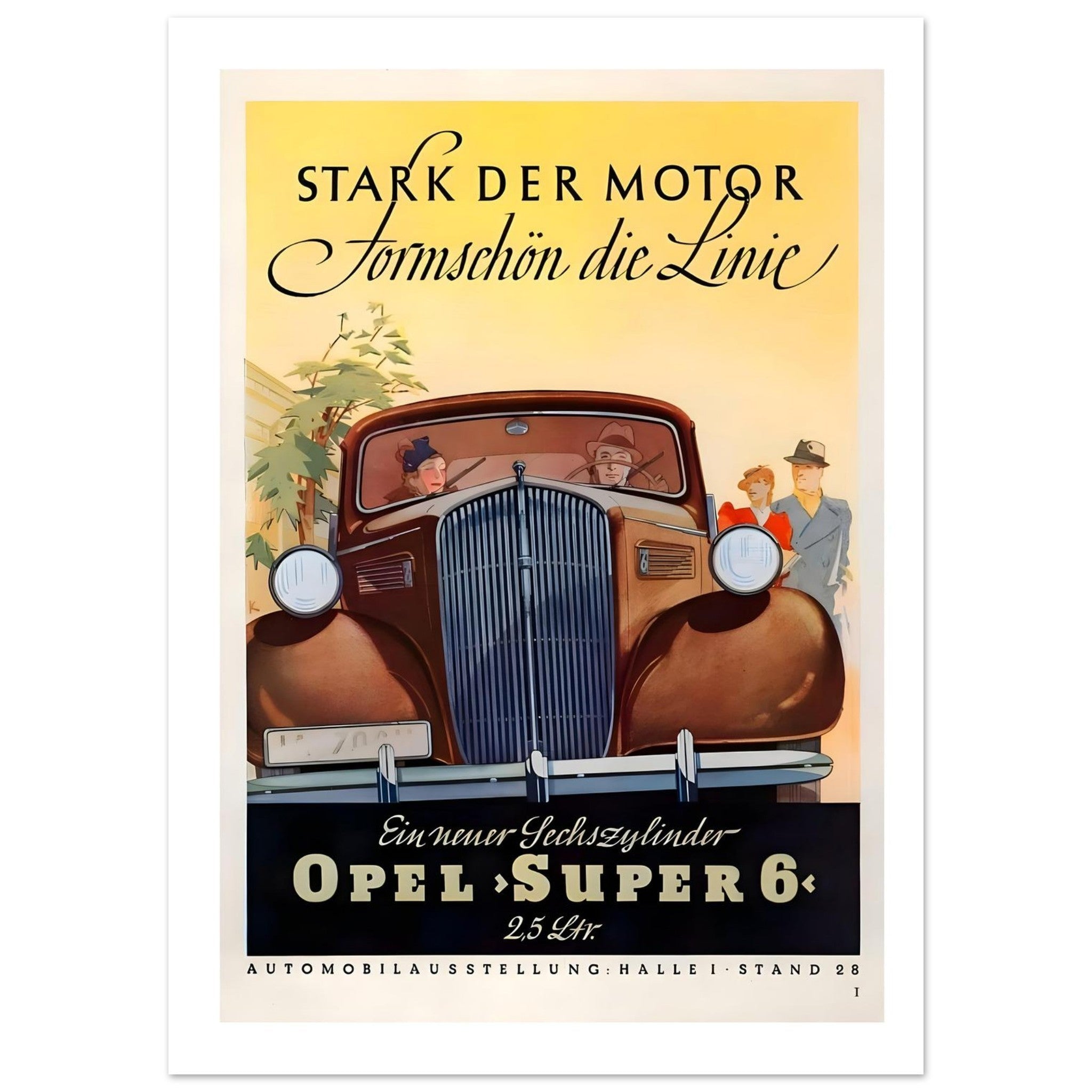 Opel Super 6 Stark der Motor Vintage Advertising Poster - Transit Art