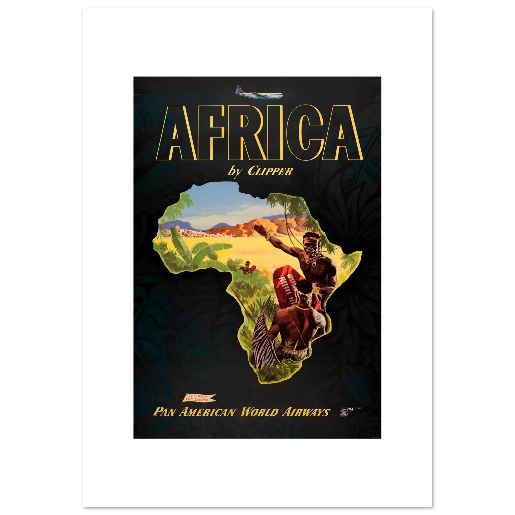 Pan American World Airways Africa Clipper Travel Poster - Transit Art