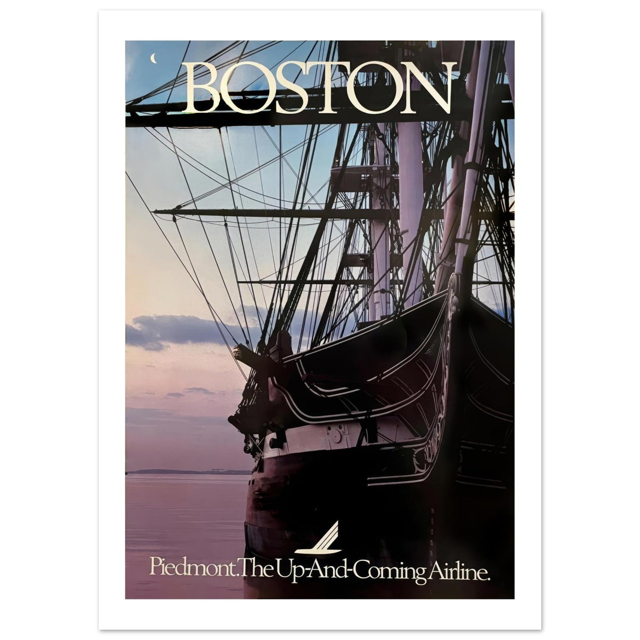 Piedmont Airlines Vintage Poster: Boston - Transit Art