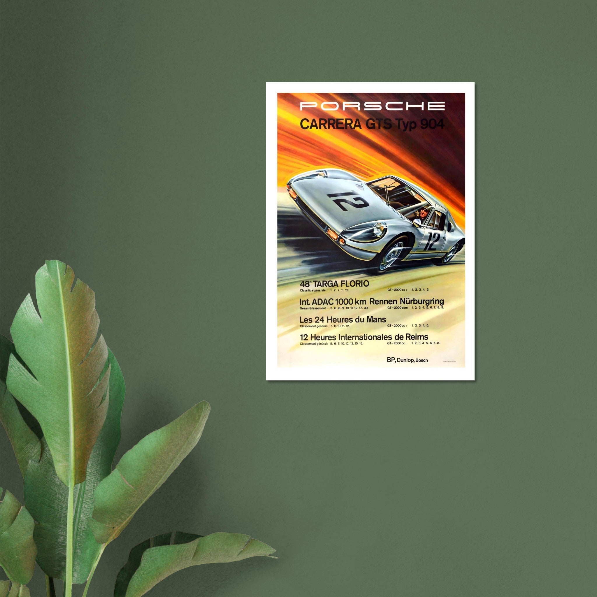 Porsche Carrera GTS Typ 904 Racing Achievements Poster - Transit Art
