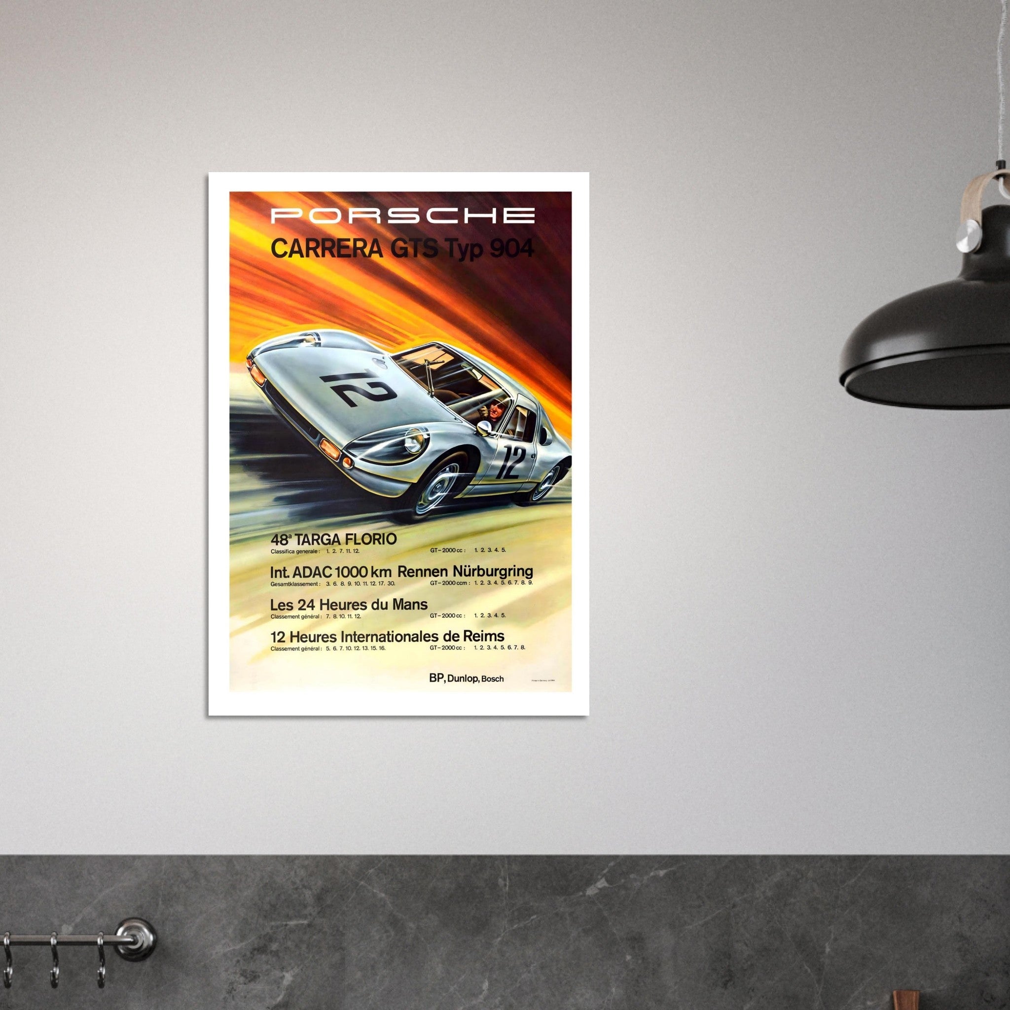 Porsche Carrera GTS Typ 904 Racing Achievements Poster - Transit Art
