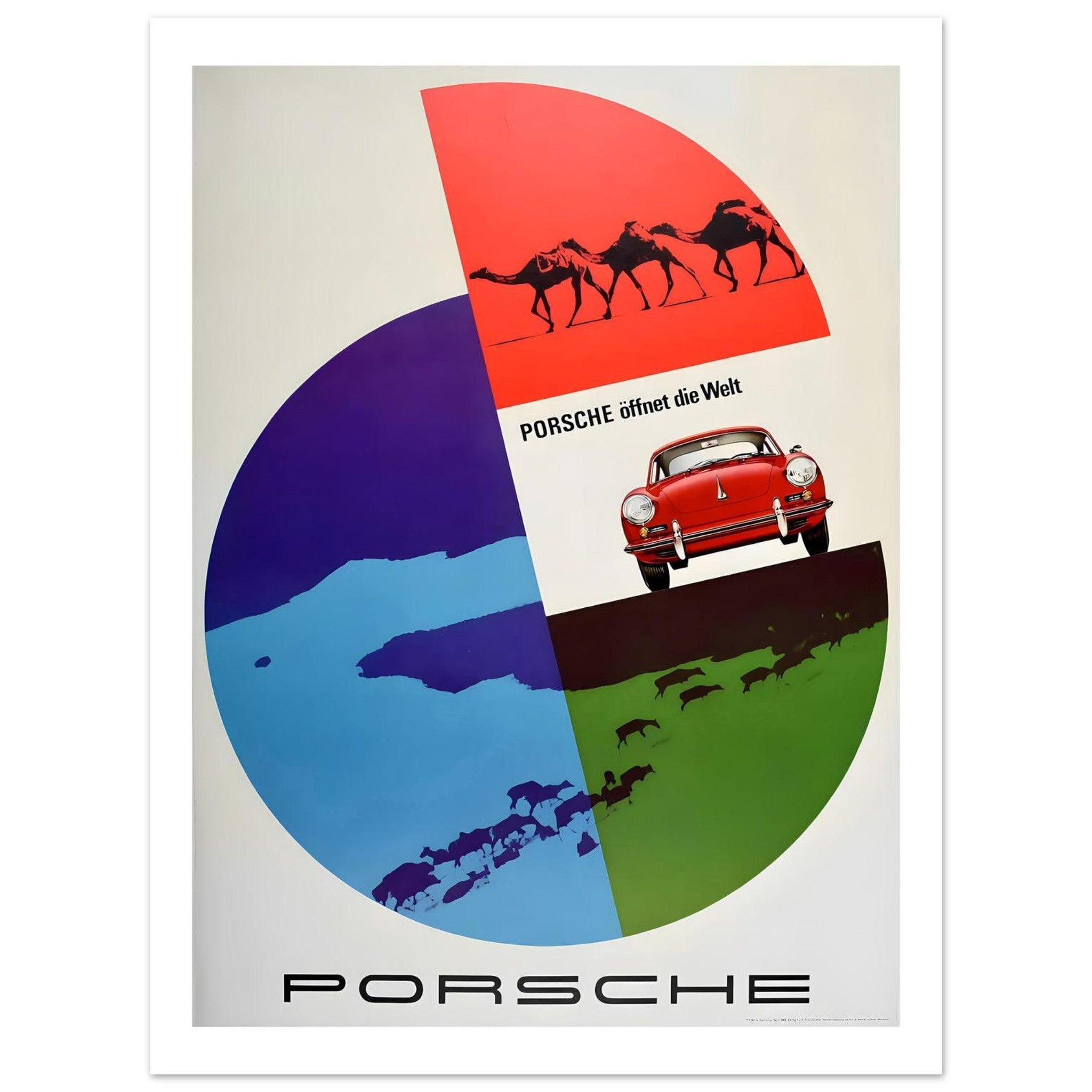 Porsche öffnet die Welt Globe Poster - Transit Art