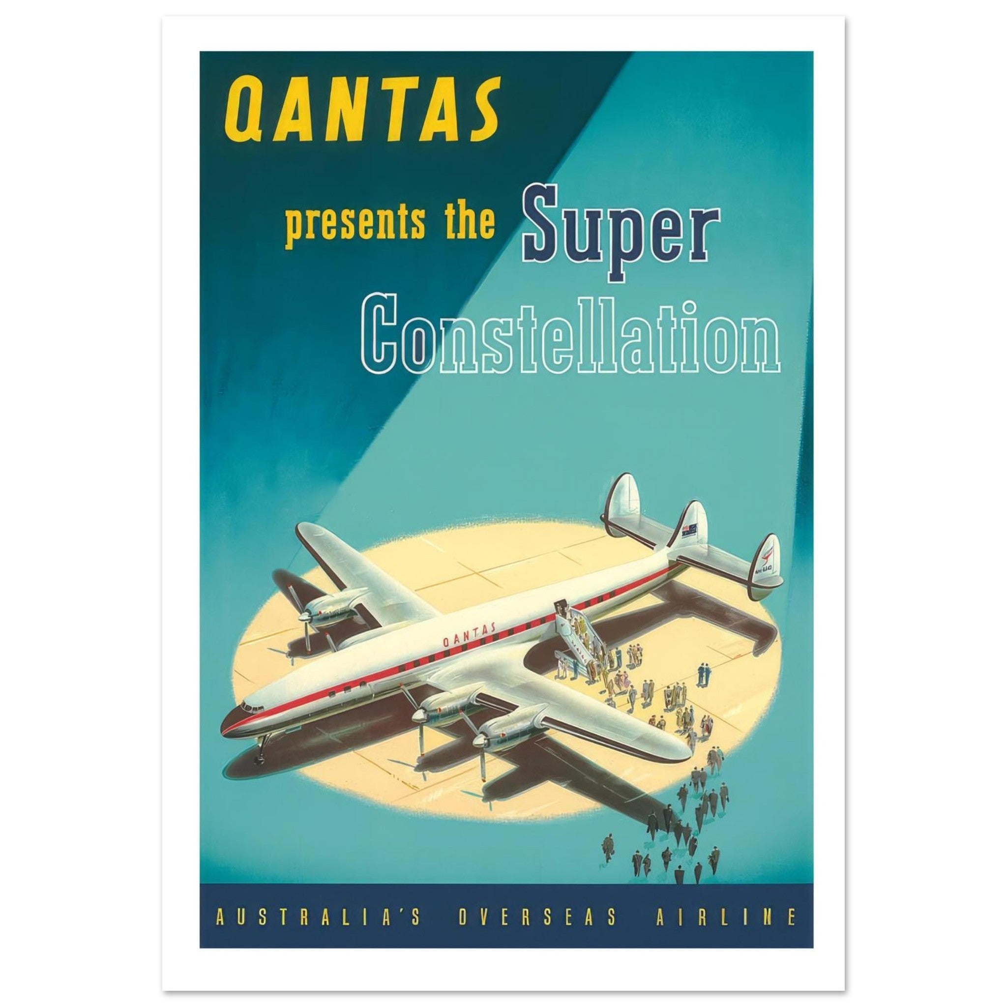 Qantas Super Constellation Travel Poster - Transit Art