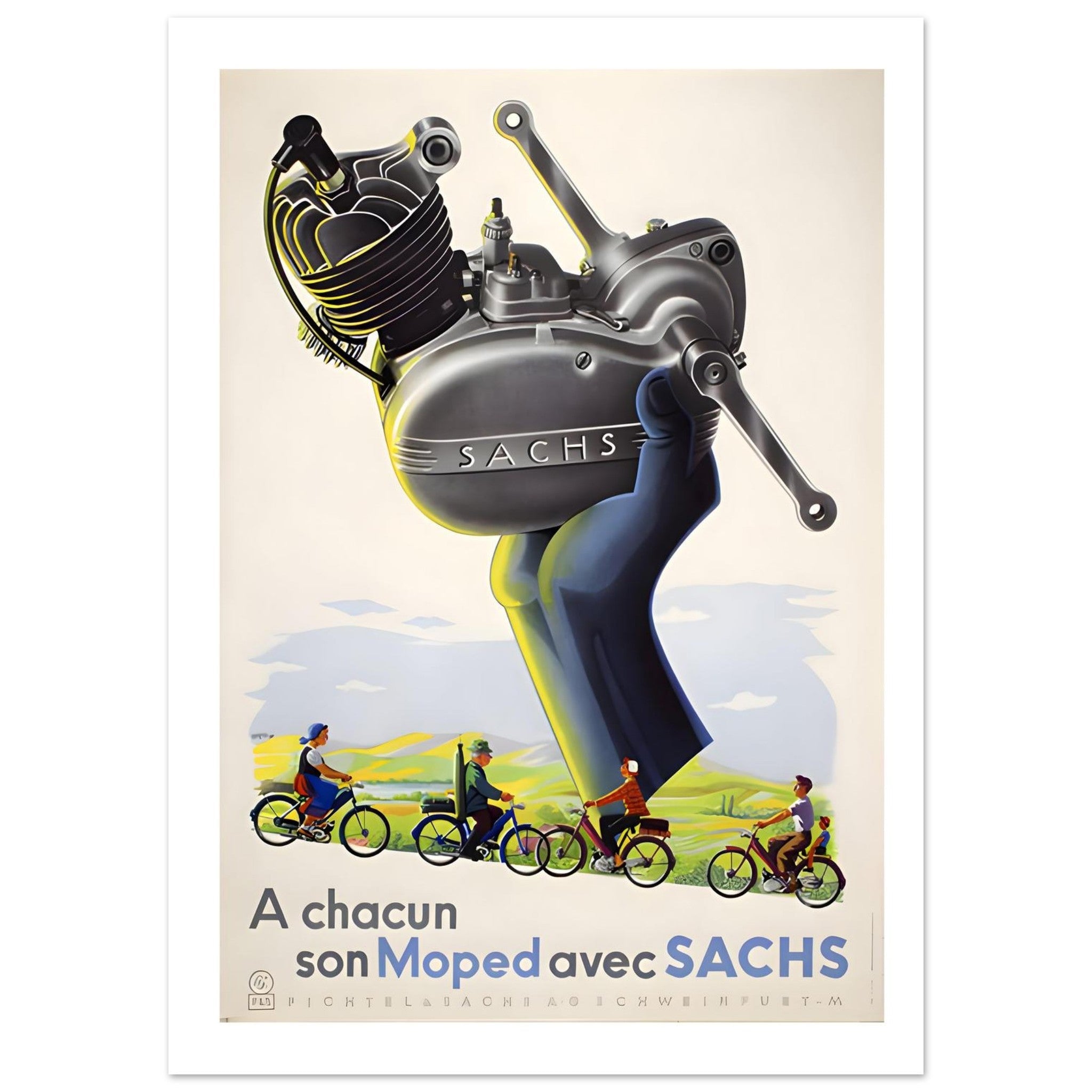 Sachs Moped Engine Advertisement Poster - Transit Art