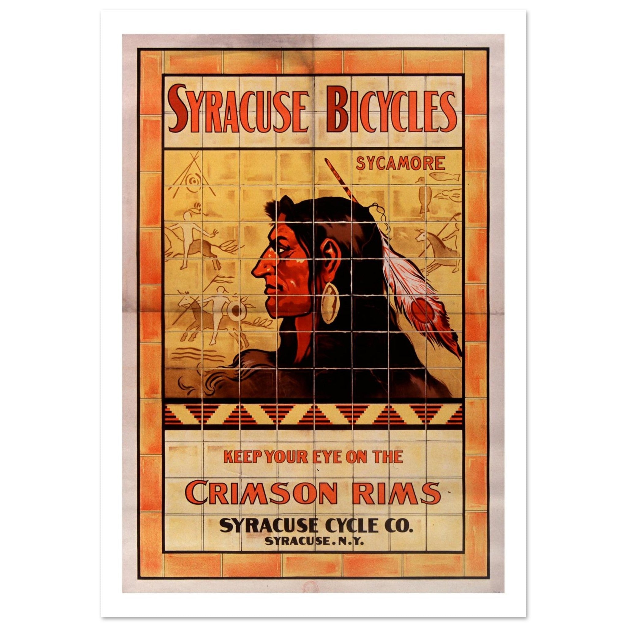 Syracuse Bicycles – Sycamore with Crimson Rims - Transit Art