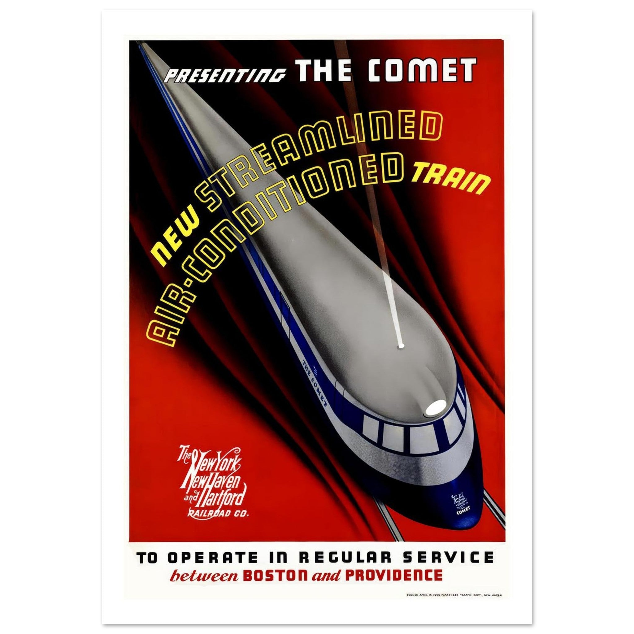 The Comet Train Poster - Transit Art