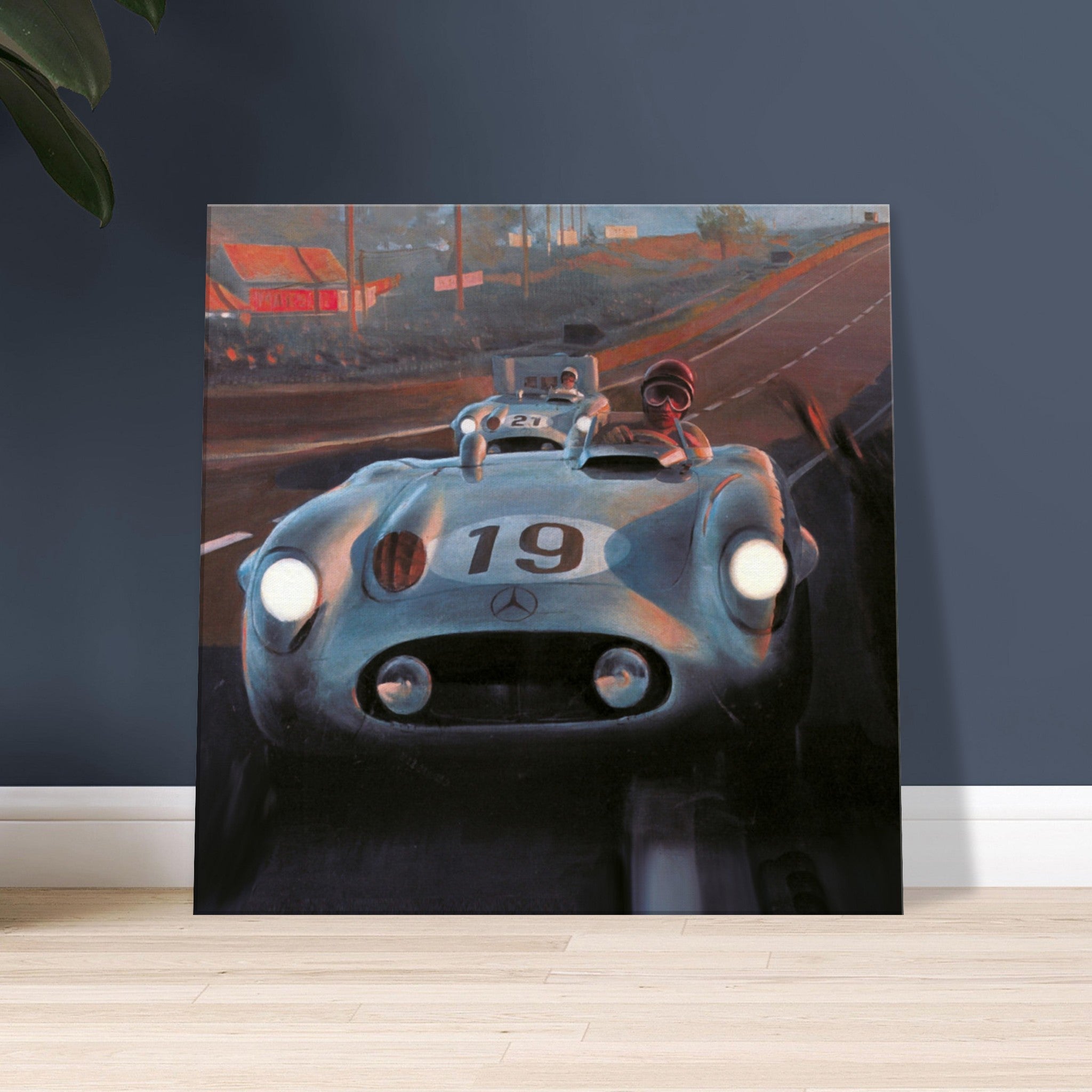 The Mercedes - Benz 300 SLR at Le Mans 1955 - canvas - Transit Art