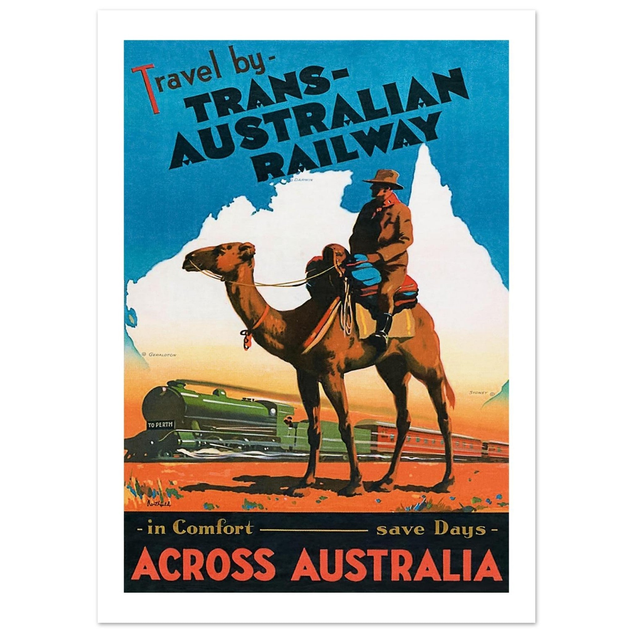 Trans - Australian Railway – Comfort Across the Outback - Transit Art