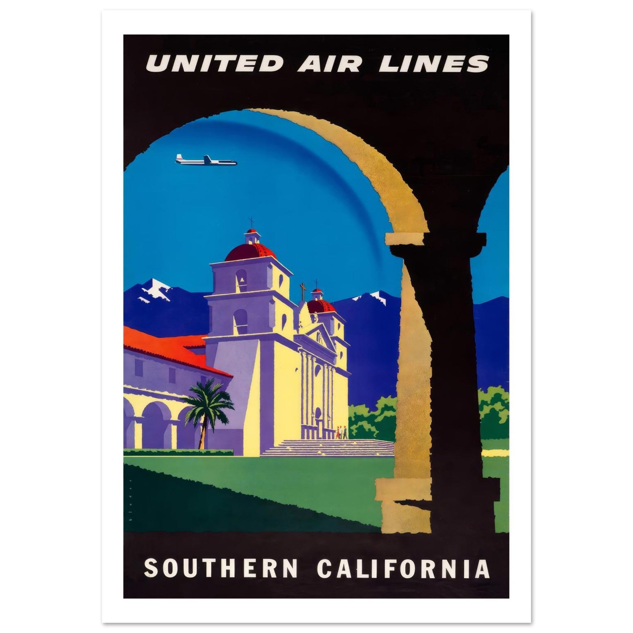 United Airlines Southern California Poster - Transit Art