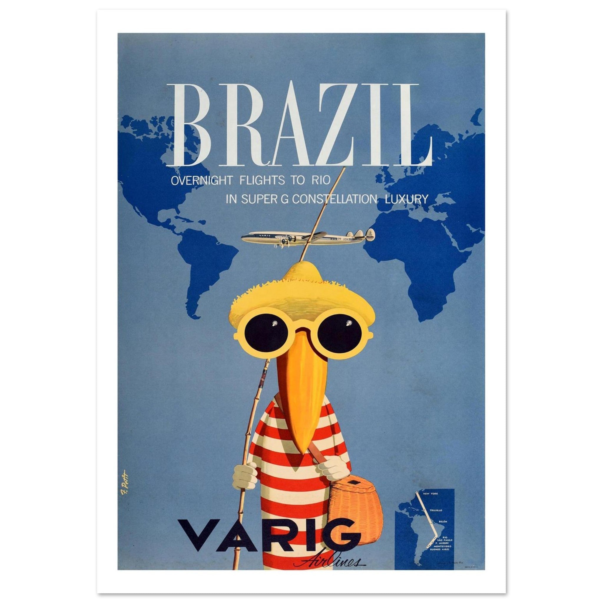 Varig Airlines Brazil Poster - Transit Art