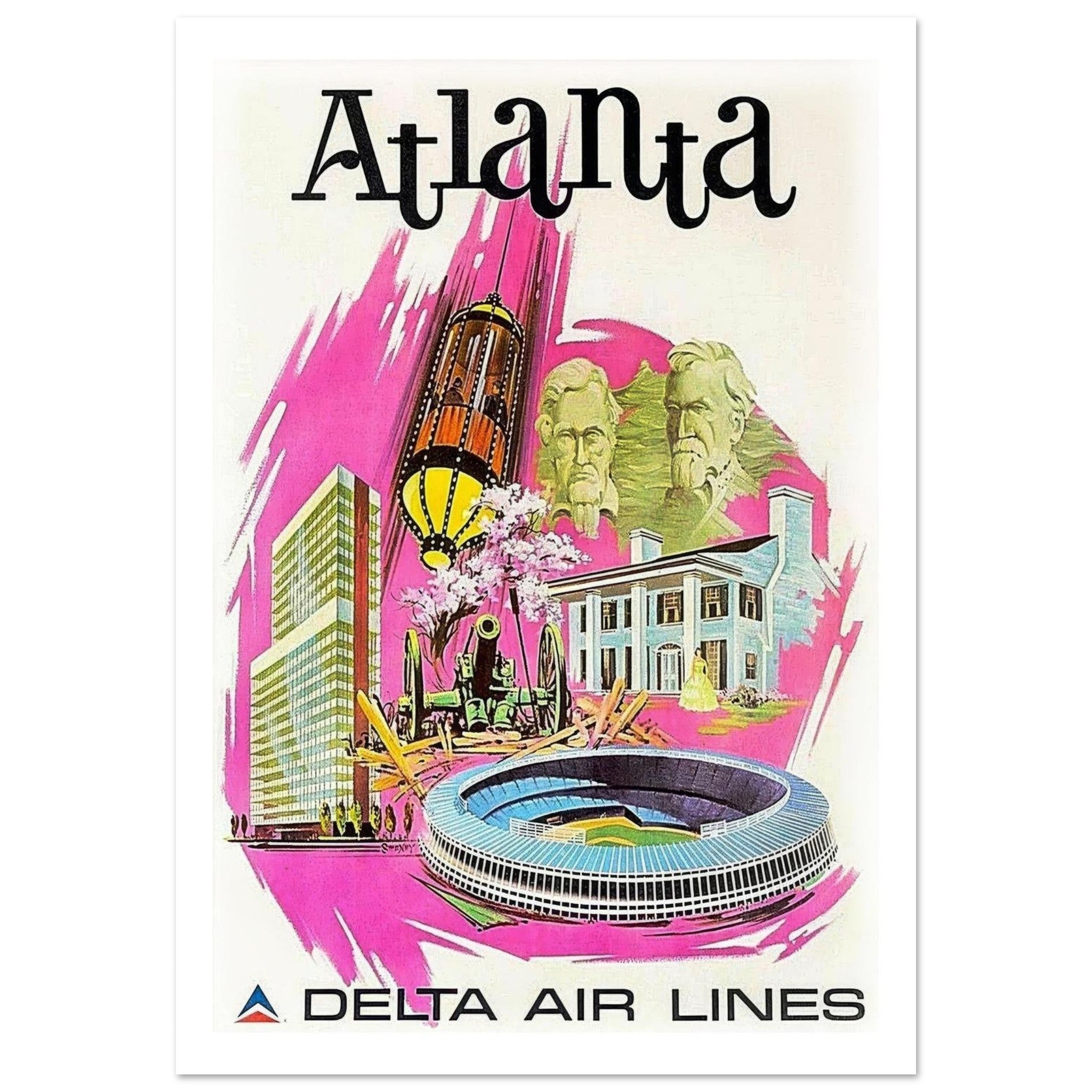 Vibrant Delta Air Lines Poster Celebrating Atlanta Heritage - Transit Art