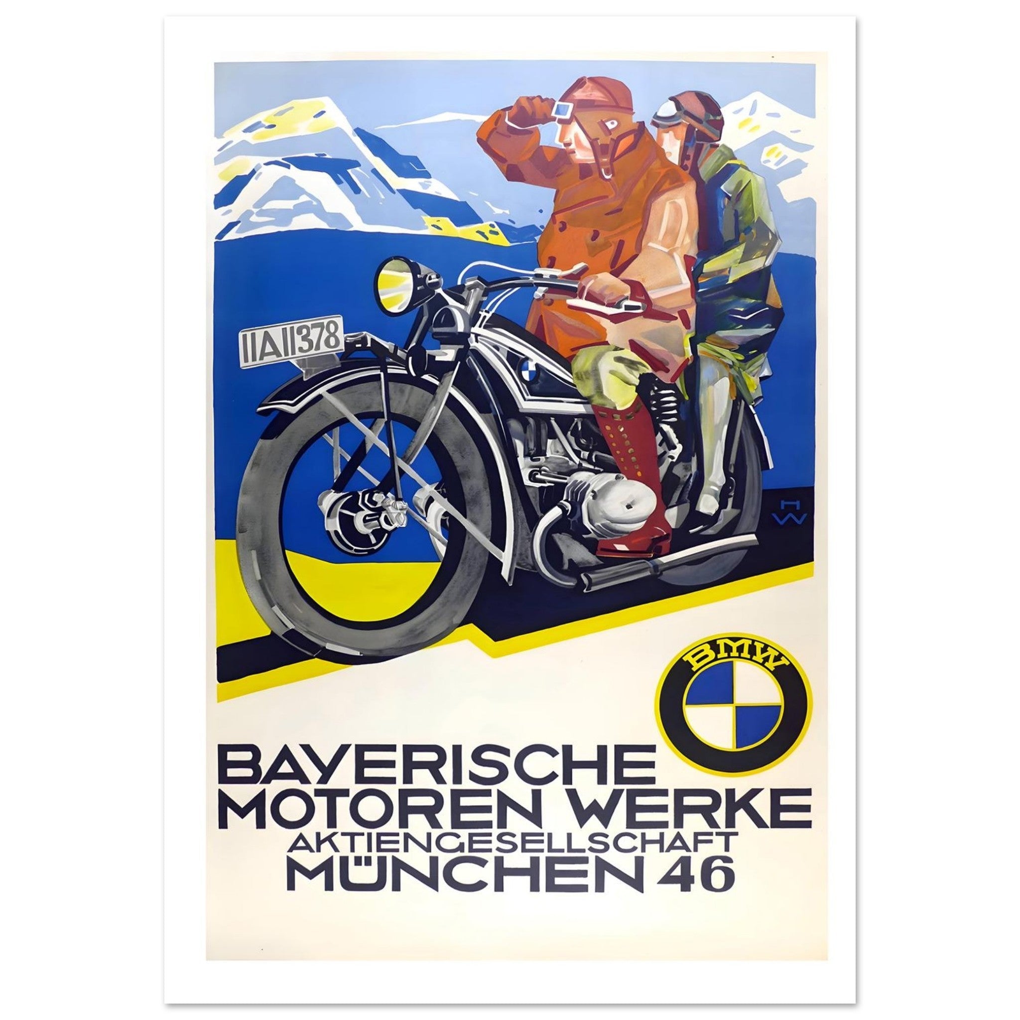Vintage BMW Bayerische Motoren Werke Poster - Transit Art