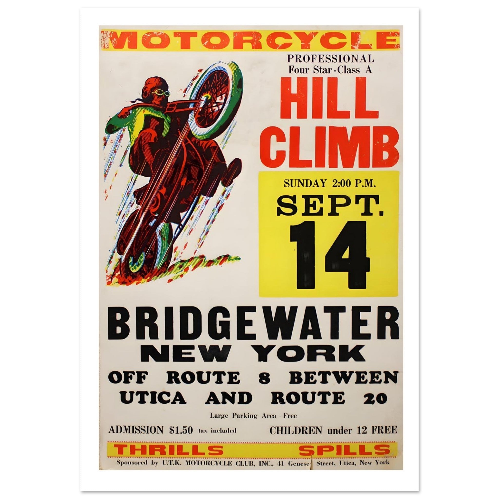 Vintage Bridgewater New York Hill Climb - Transit Art