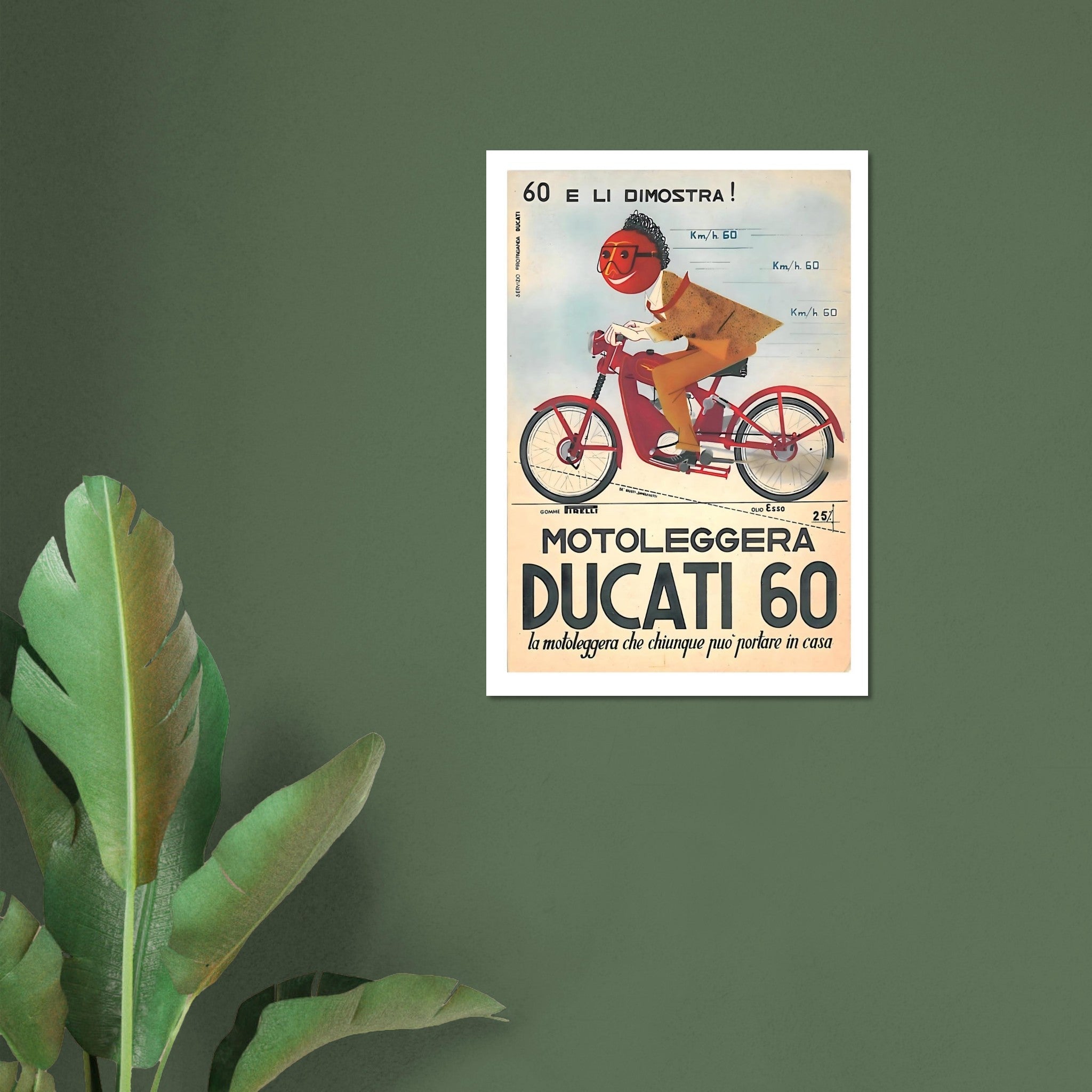 Vintage Motoleggera Ducati 60 Playful Italian Advertising Poster - Transit Art