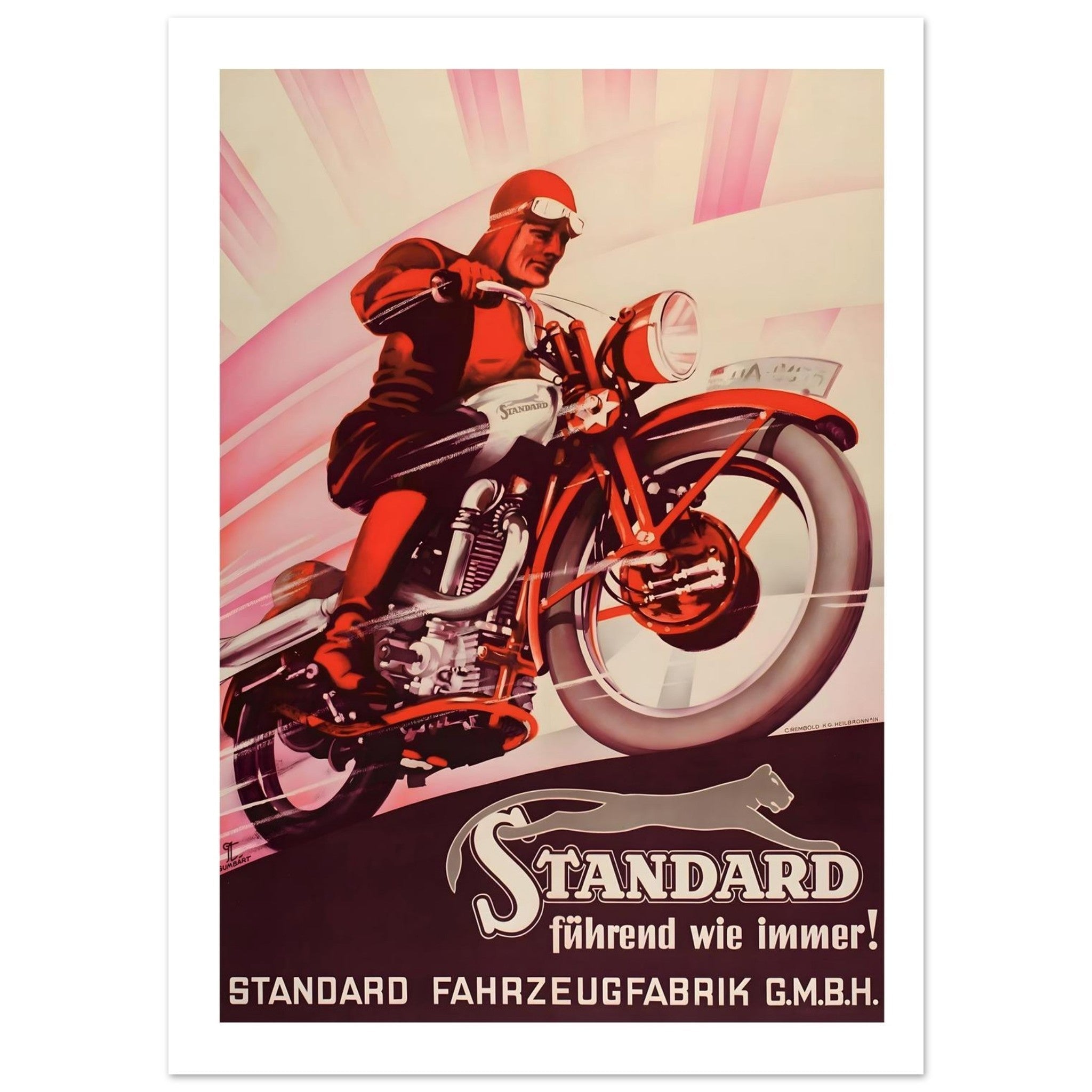 Vintage Standard Motorcycle Poster: Speed, Power, and Precision - Transit Art