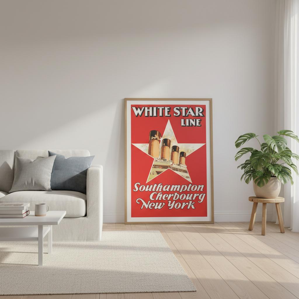 White Star Line Vintage Poster - Transit Art