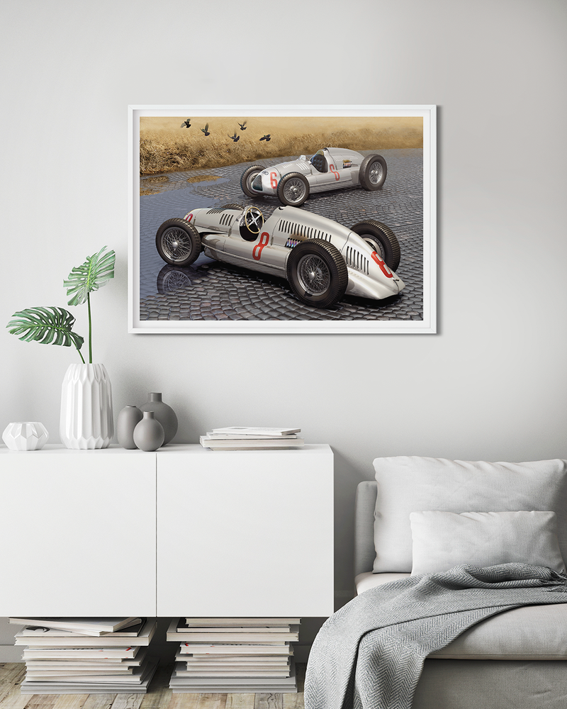 Auto Union Type D on cobble stones