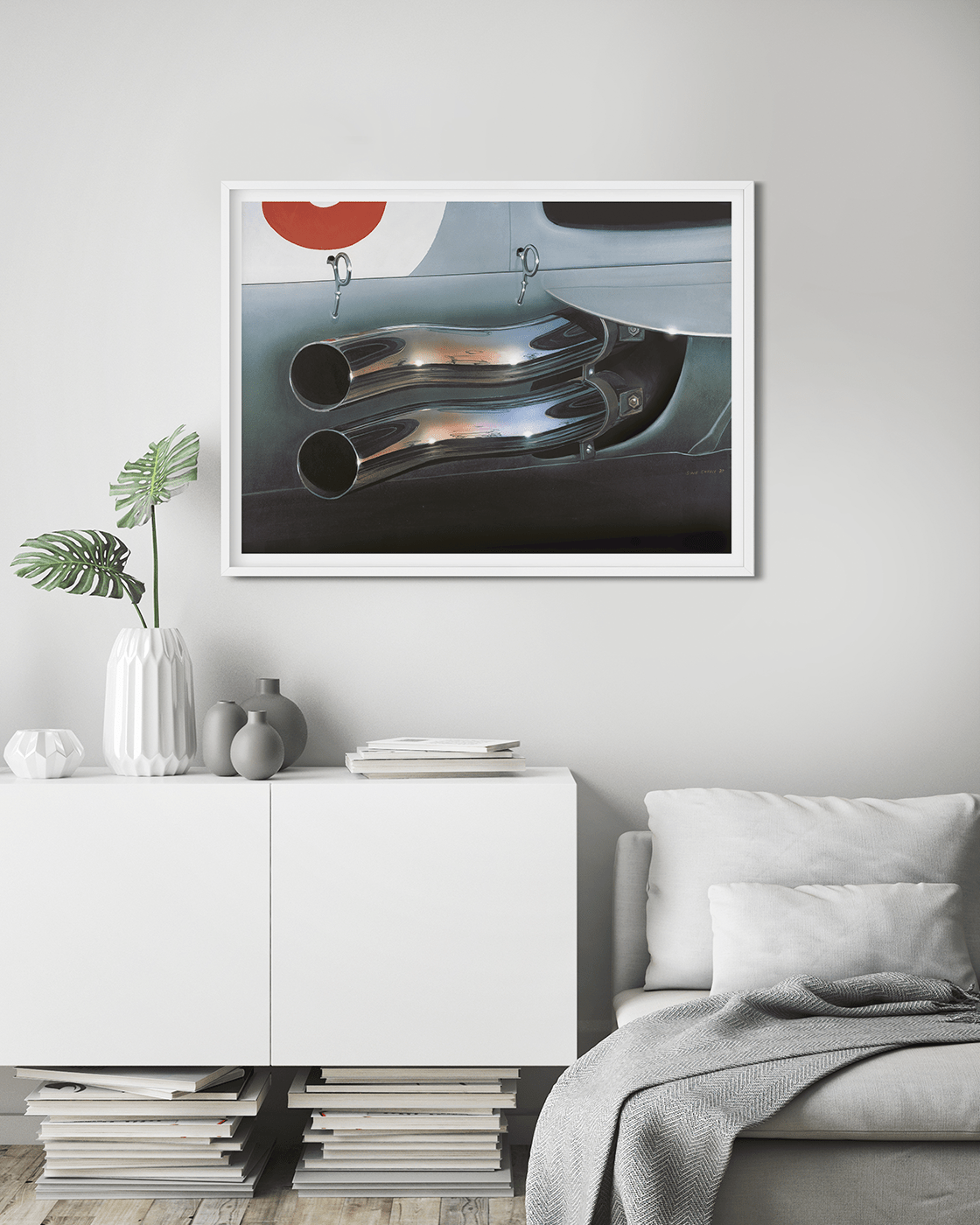 Mercedes W-196 Exhaust Stack, A detailed view of Mercedes W-196 exhaust pipes. The Mercedes W-196 was unveiled in the 1950s and quickly made its mark on the world stage of Formula One racing. Designed with cutting-edge technology and aerodynamic features,